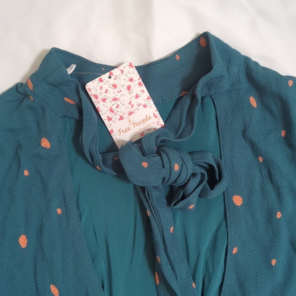 NWT Free People Abbie Reversible Mini Dress, Color Green Combo Size 2 - Picture 6 of 16